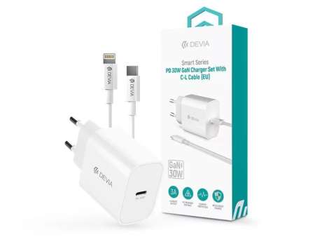 Devia ST109568 Smart Series 30W GaN PD+QC Type-C/Lightning Cable Black