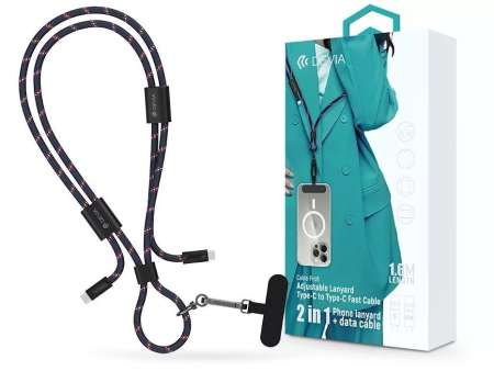 Devia ST124974 Cable Pro5 Woven 60W PD Type-C - Type-C 1,6m Blue