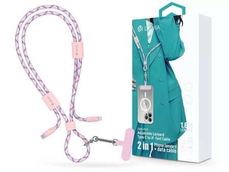 Devia ST124981 Cable Pro5 Woven 1,6m 27W PD Type-C - Lightning Pink