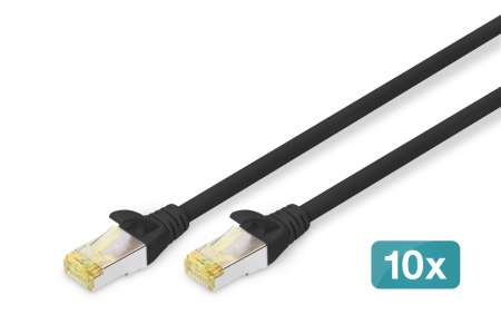 Digitus CAT6A S-FTP Patch Cable 3m Black (10db) Digitus CAT6A S-FTP Patch Cable 3m Black (10db)