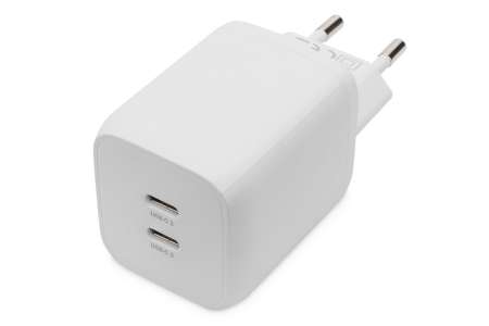 Digitus DA-10063 USB-C Charger 2-port, 65W GaN White Digitus DA-10063 USB-C Charger 2-port, 65W GaN White