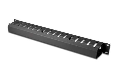 Digitus DN-97617 Cable Management Panel with detachable cover for 483 mm (19“) cabinets 1U Black