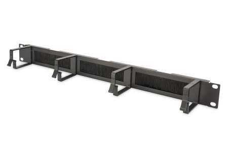 Digitus DN-97663 Cable Management Panel with Brush Entries for 483 mm (19") Cabinets 1U Black