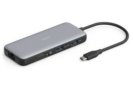 Digitus 8in1 USB-C docking station Grey Digitus 8in1 USB-C docking station Grey