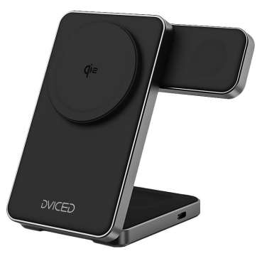 Dviced 3-in-1 foldable magnetic wireless charger stand Black