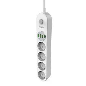 Energizer EPB2500W00EU Hálózati Elosztó Kapcsolóval 4DIN 2m White