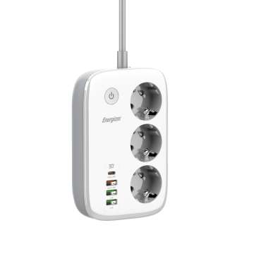 Energizer EPB2500W02EU Hálózati Elosztó Kapcsolóval 3DIN 2m White/Grey