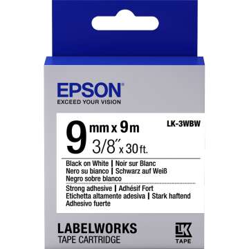 Epson LK-3WBW címkeszalag (9mm) Black on White - 9m