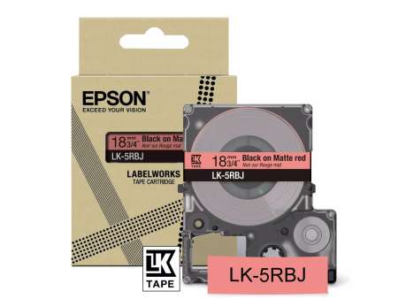 Epson LK-5RBJ címkeszalag (18mm) Black on Matte Red - 8m