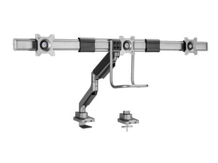 EQuip 17"-27" Triple Monitor Desk Mount Bracket Black