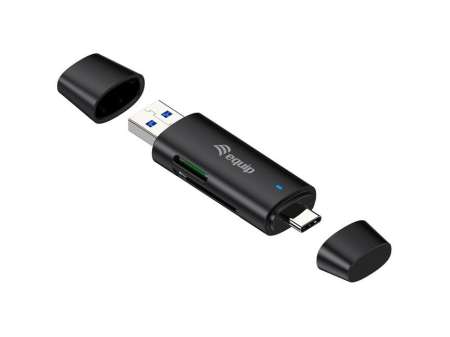 EQuip Dual Connector Card Reader Black