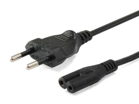 EQuip High Quality Power Cord C7 to 2pin Euro 1,8m Black