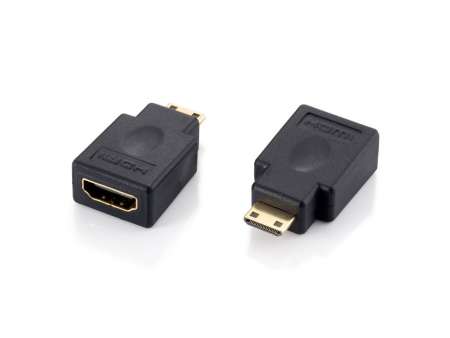 EQuip miniHDMI to HDMI Adapter Black EQuip miniHDMI to HDMI Adapter Black