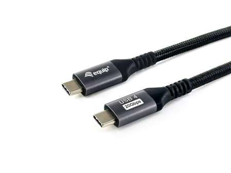 EQuip USB-C 4 Gen3 to USB-C 100W cable 1,2m Black EQuip USB-C 4 Gen3 to USB-C 100W cable 1,2m Black