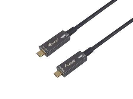 EQuip USB-C to C USB 3.2 Gen 2 10Gbps PD 60W 8K 60Hz Active Optical Cable 10m Black EQuip USB-C to C USB 3.2 Gen 2 10Gbps PD 60W 8K 60Hz Active Optical Cable 10m Black