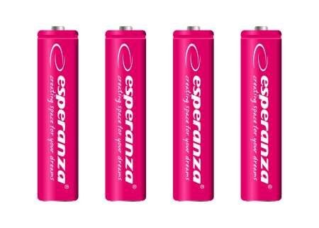 Esperanza 1000mAh AAA Ni-MH akkumulátor 4db/csomag Red Esperanza 1000mAh AAA Ni-MH akkumulátor 4db/csomag Red