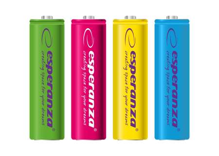Esperanza 2000mAh AA Ni-MH akkumulátor 4db/csomag Mix of Color