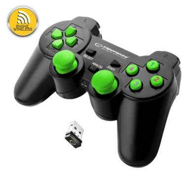 Esperanza EGG108G Gladiator Wireless Gamepad Black/Green Esperanza EGG108G Gladiator Wireless Gamepad Black/Green