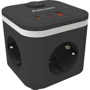 Fellowes PowerCube Hálózati Elosztó Kapcsolóval 3DIN 2m Black