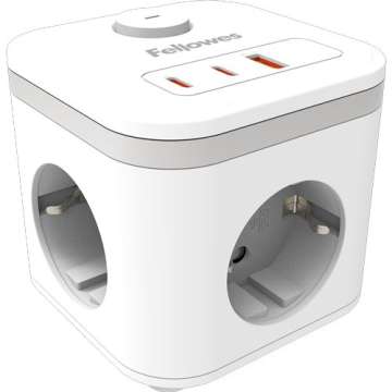 Fellowes PowerCube Hálózati Elosztó Kapcsolóval 3DIN 2m White
