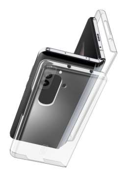 FIXED Back cover with protective frame Cellularline Clear Duo for Samsung Galaxy Z Fold5, clear
