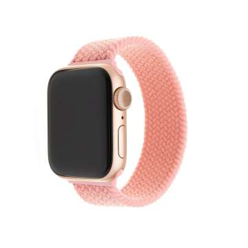 FIXED Elastic Nylon Strap for Apple Watch 42/44/45mm, size L, pink