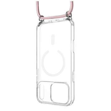 FIXED Nyakbaakasztható MagPure tok Apple iPhone 17 Pro telefonhoz, rózsaszín
