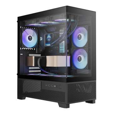 Gamdias Aura GC12 ARGB Tempered Glass Black