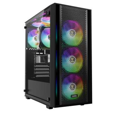 Gamdias Aura GC2 Elite ARGB Tempered Glass Black