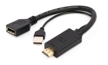 Gembird A-HDMIM-DPF-01 Active 4K HDMI to DisplayPort Adapter Black Gembird A-HDMIM-DPF-01 Active 4K HDMI to DisplayPort Adapter Black