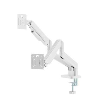 Gembird Desk mounted adjustable double monitor arm 17"-32" White Gembird Desk mounted adjustable double monitor arm 17"-32" White