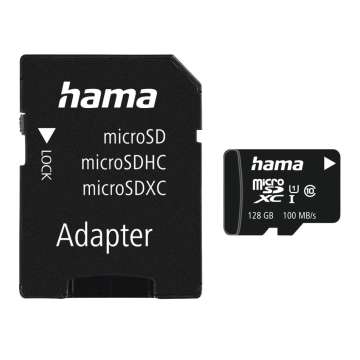 Hama 128GB microSDXC Class 10 UHS-I + Adapterrel Hama 128GB microSDXC Class 10 UHS-I + Adapterrel