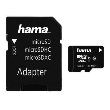 Hama 64GB microSDXC Class 10 UHS-I + adapterrel