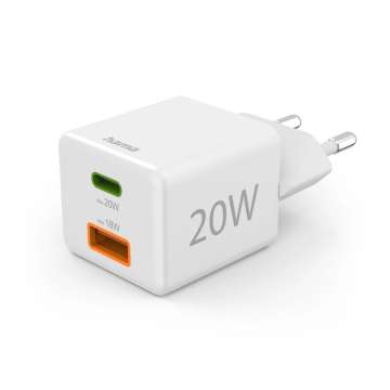Hama Fast Charger GaN Mini Charger 20W White
