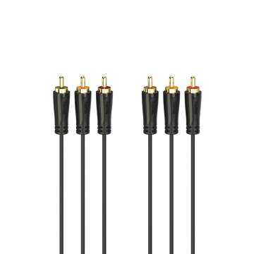 Hama FIC AV 3RCA-3RCA öszzekötőkábel 1,5m Black