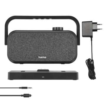 Hama Loudspeaker for TVs 2.4GHz Station + Bluetooth Portable Stereo Speaker Black
