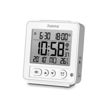 Hama Rhodes Digital Radio Alarm Clock LCD White