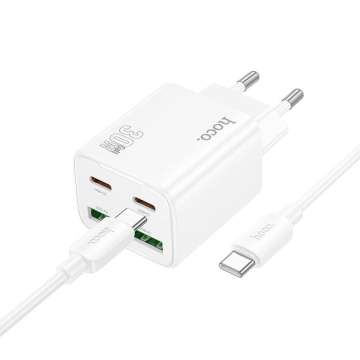 Hoco N56 Fundador 2xUSB-C 2xUSB-A 30W Charger with Cable White