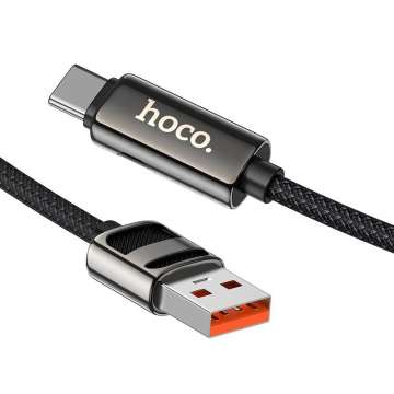 Hoco U137 USB-A to USB-C 66W charging data cable with display 1,2m Black