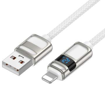 Hoco U137 USB-A to USB-C charging data cable with display 1,2m White
