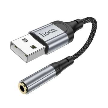 Hoco USB-A 3,5mm Jack Audio Adapter Black/Silver Hoco USB-A 3,5mm Jack Audio Adapter Black/Silver