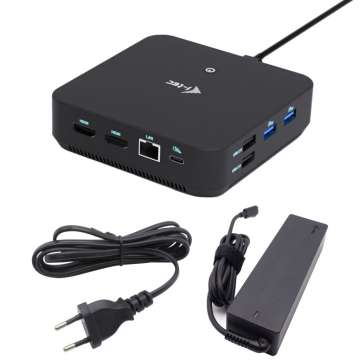 I-TEC USB-C DP Dual HDMI Docking Station with Power Delivery 100W + i-tec Universal Charger 100W