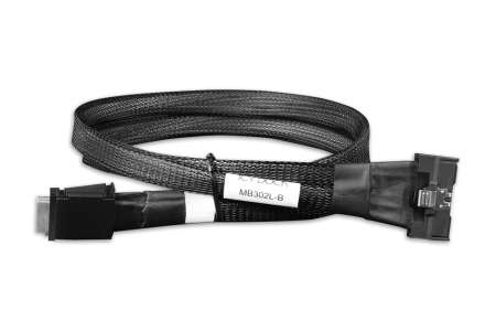 IcyDock MB302L-B MCIO 8i SFF-TA-1016 to 2x Oculink 4i SFF-8611 Cable 0,5m Black