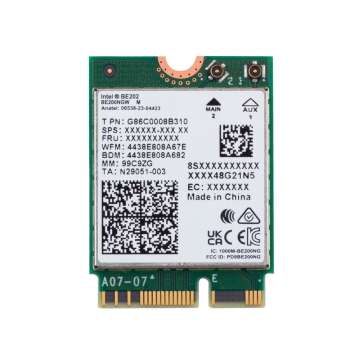 Intel Wi-Fi 7 BE202 2230 2x2 BE+BT No vPro