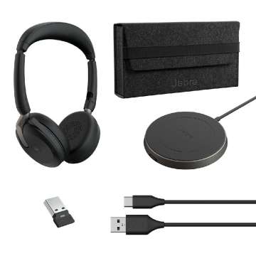 Jabra Evolve2 65 Flex USB-A MS Stereo Bluetooth Headset + Charging Stand Black Jabra Evolve2 65 Flex USB-A MS Stereo Bluetooth Headset + Charging Stand Black