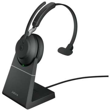 Jabra Evolve2 65 MS Teams Mono Bluetooth Headset + Charging Stand Black Jabra Evolve2 65 MS Teams Mono Bluetooth Headset + Charging Stand Black