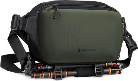 K&F Concept 2in1 Sling Bag Everyday Shoulder Bag & Photography Camera Backpack 10L Dark Green