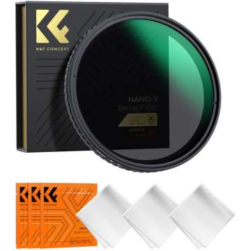 K&F Concept NANO-X, VARIO ND 2-32 szűrő, W/O Black cross, vízlep., karcálló, +3db törlőkendő, 43mm K&F Concept NANO-X, VARIO ND 2-32 szűrő, W/O Black cross, vízlep., karcálló, +3db törlőkendő, 43mm