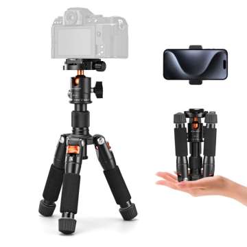K&F Concept S225A1+BH-25 mini állvány, 52cm max magasság, 6kg teherbírás