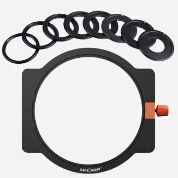 K&F Concept K&F lapszűrőtartó készlet, 100*100 mm-es, négyzet alakú szűrőhöz + 8db szűrő adapter